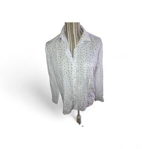 JACHS Girlfriend White Shirt with Black Dots Size XS